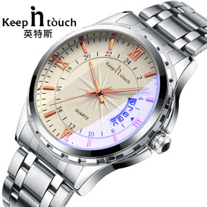 Top Luxury Brand Men Watch Waterproof Noctilucent Casual Man Watches Retro Relogio Masculino Luminous Steel Band Calendar Watch