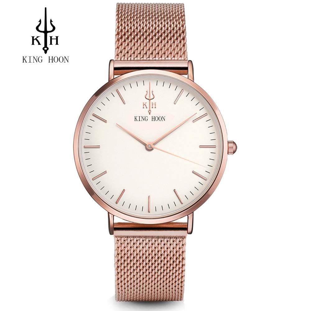 Women watches top brand luxury KING HOON Ultra Thin Gold Steel Mesh Watches Women Dress Quartz Lovers Watch orologio uomo