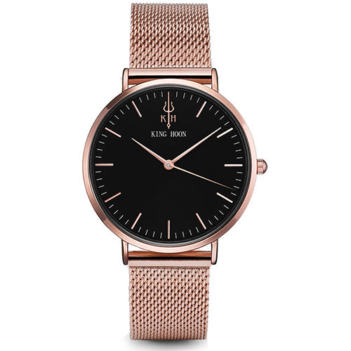 Women watches top brand luxury KING HOON Ultra Thin Gold Steel Mesh Watches Women Dress Quartz Lovers Watch orologio uomo