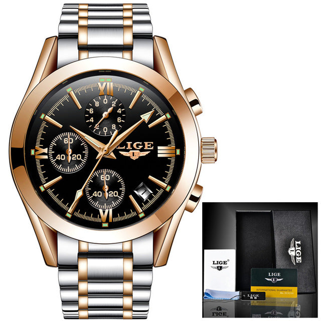Very Unique Style mens Watch with Genuine Leather! Gold Plated Waterproof Watch! Offer Ends Soon!