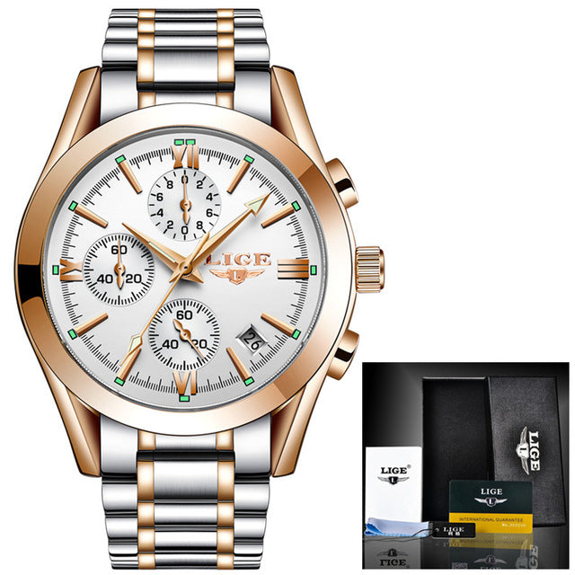 Very Unique Style mens Watch with Genuine Leather! Gold Plated Waterproof Watch! Offer Ends Soon!