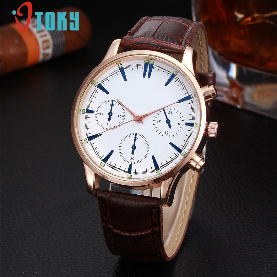 Tokyo Style  Mens Luxury Quartz Fashionable Leather Sports Watch
