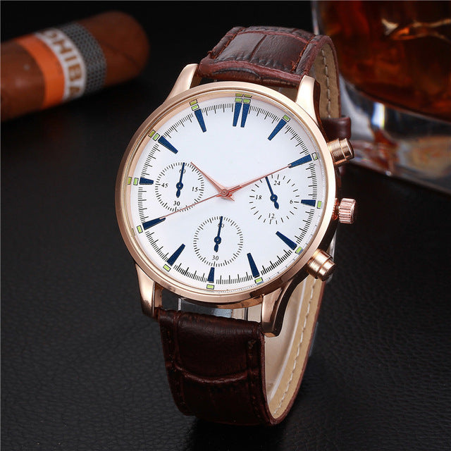 Tokyo Style  Mens Luxury Quartz Fashionable Leather Sports Watch