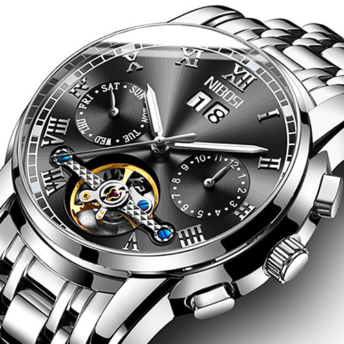 NIBOSI Mens Watches Top Brand Luxury Full Steel Automatic Mechanical Men Watch Classic Male Clocks High Quality Sport Watch