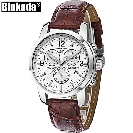 Top Brand BINKADA High Quality Mens Watches Luxury New Sapphire Luminous Automatic Watches 3 Eyes Mechanical Watch Clock