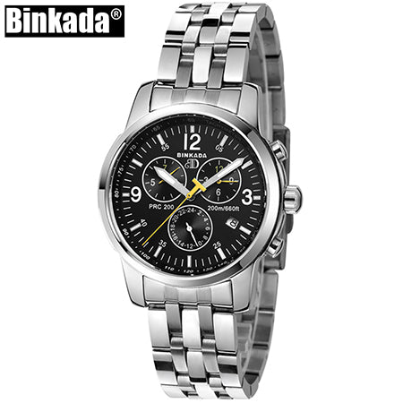 Top Brand BINKADA High Quality Mens Watches Luxury New Sapphire Luminous Automatic Watches 3 Eyes Mechanical Watch Clock