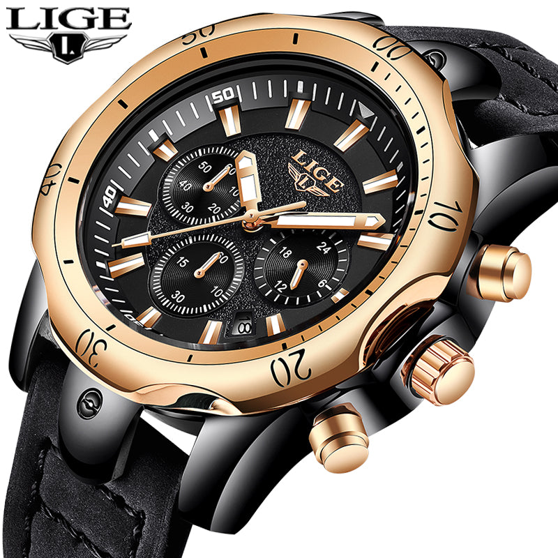 Very Stylish Mens Casual Military Watch! Gold Plated, Waterproof and with a Unique Style! Offer Ends Soon!