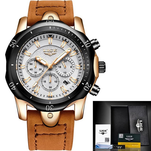 Very Stylish Mens Casual Military Watch! Gold Plated, Waterproof and with a Unique Style! Offer Ends Soon!