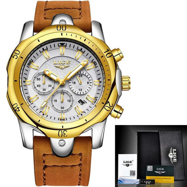 Very Stylish Mens Casual Military Watch! Gold Plated, Waterproof and with a Unique Style! Offer Ends Soon!